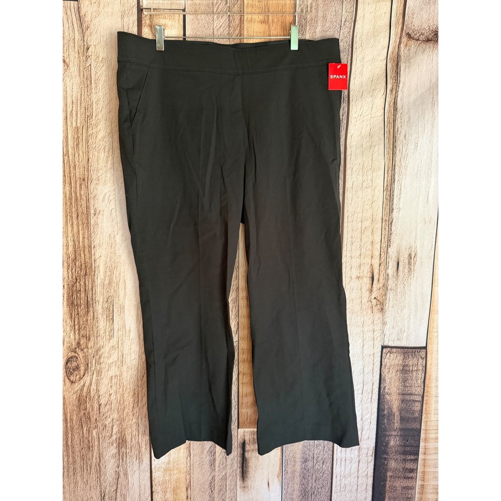 SPANX Perfect Knit Flare Pants Classic Black Pull On Stretch Career Size 1X NWT